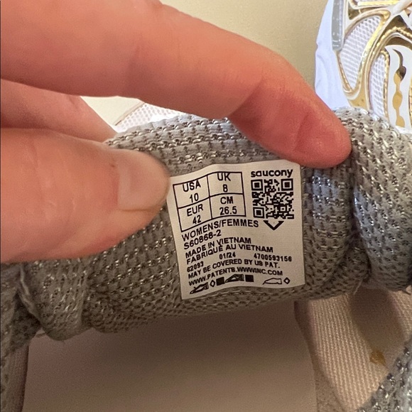 Saucony x J Crew Ride Millennium Women's Metallic Gold & Silver Sneakers, Sz 10 - Picture 9 of 12